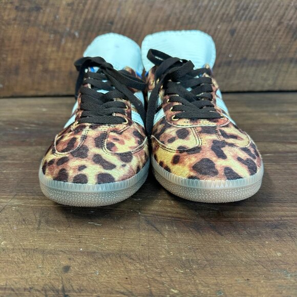 Adidas x Wales Bonner Samba Pony Sneaker Leopard Print Men's 9 Women's 10 - Picture 5 of 14